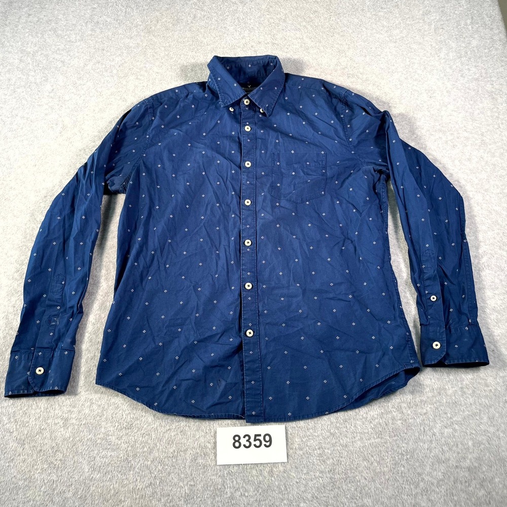 American Eagle Outfitters Shirt Mens M‎ Blue Geometric Classic Fit Button Down